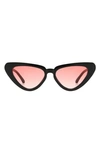 Fifth & Ninth Freya 53mm Gradient Polarized Cat Eye Sunglasses In Black/ Rose