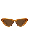 Fifth & Ninth Freya 53mm Gradient Polarized Cat Eye Sunglasses In Torte/ Lime