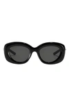 Fifth & Ninth Bianca 54mm Polarized Round Sunglasses In Black