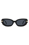 Fifth & Ninth Elle 58mm Polarized Geometric Sunglasses In Black