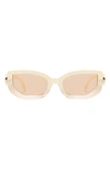 Fifth & Ninth Elle 58mm Polarized Geometric Sunglasses In Cream