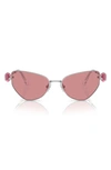 Swarovski 57mm Irregular Butterfly Sunglasses In Pink