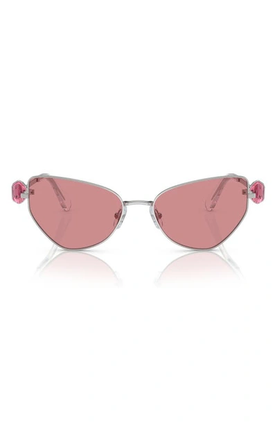 Swarovski 57mm Irregular Butterfly Sunglasses In Pink