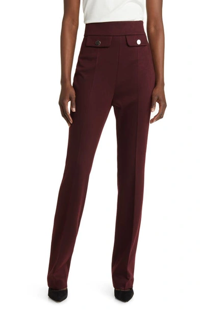 Hugo Boss Slim-fit Trousers In Woven Fabric With Monogram Buttons In Red
