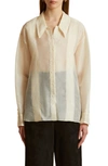 Khaite Nori Silk-organza Shirt In Bone