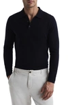Reiss Mens Navy Trafford Long-sleeve Merino-wool Polo Top In Navy