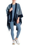 NZ ACTIVE BY NIC+ZOE PATCHWORK JACQUARD REVERSIBLE SWEATER PONCHO