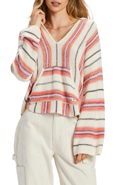 Billabong Baja Beach Stripe Hoodie In Red Rock