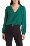 Hugo Boss V-neck Regular-fit Blouse In Washed Silk In Neplica