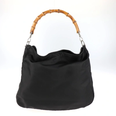 Gucci Bamboo Black Synthetic Shoulder Bag ()
