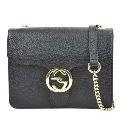 Gucci Interlocking Black Leather Shopper Bag ()