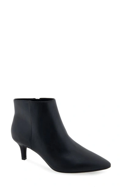 Aerosoles Edith Boot-ankle Boot-mid Heel In Black Faux Leather