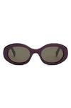 Celine Women's Triomphe 52mm Oval Sunglasses In Violet