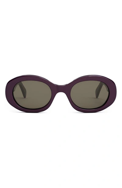 Celine Women's Triomphe 52mm Oval Sunglasses In Violet