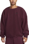 Nike Club Fleece Oversize Crewneck Sweatshirt In Red
