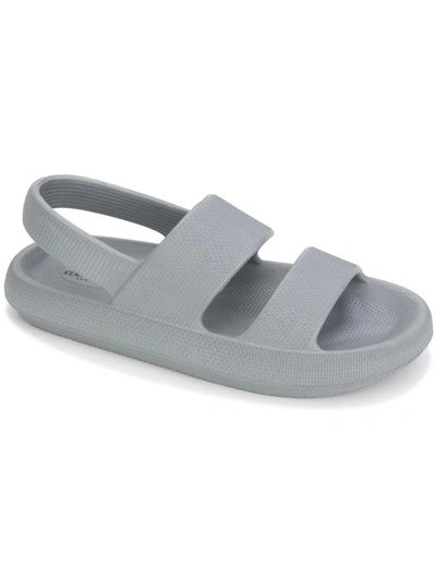 Kenneth Cole New York Mellow Eva Sling Womens Strappy Cushioned Footbed Slingback Sandals In Grey