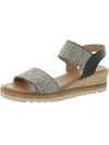 ANDRE ASSOUS WOMENS LEATHER ESPADRILLE WEDGE SANDALS