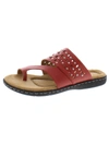 Array Catalina Womens Leather Studded Slide Sandals In Red
