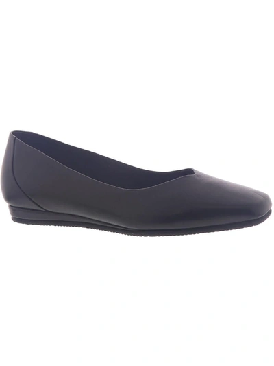 Softwalk Vellore Womens Leather Comfort Insole Flats In Black