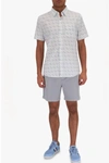 Faherty Movement Print Short Sleeve Button-up Shirt In Multi