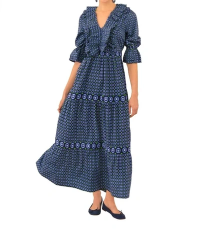 Gretchen Scott Posh Foulard Maxi Dress In Navy In Blue