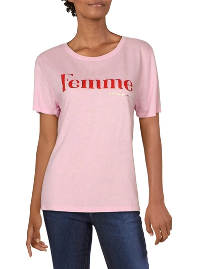 Spiritual Gangster Womens Graphic Round Neck T-shirt In Pink