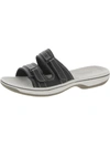 CLOUDSTEPPERS BY CLARKS WOMENS FAUX LEATHER CUSHIONED SLIDE SANDALS