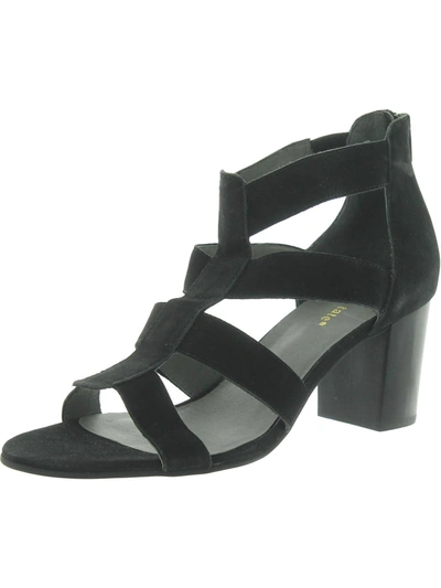 David Tate Francis Womens Suede Caged Heels In Black