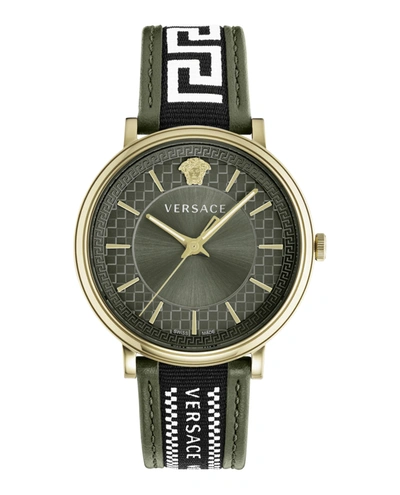 Versace V-circle Strap Watch In Multi