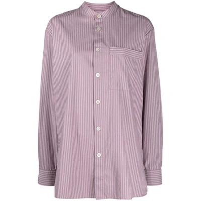 Birkenstock Mauve Stripes Lounge Wear Shirt In Purple