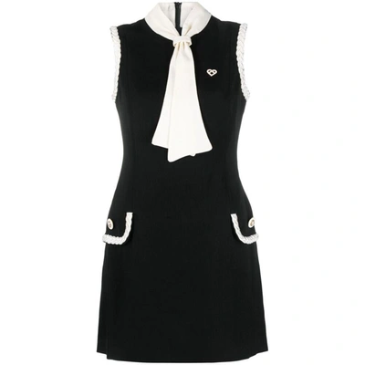 Casablanca Jacky Logo-embroidered Sleeveless Mini Dress In Black