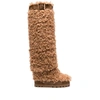 Casadei Yeti Shearling Boots In Brown