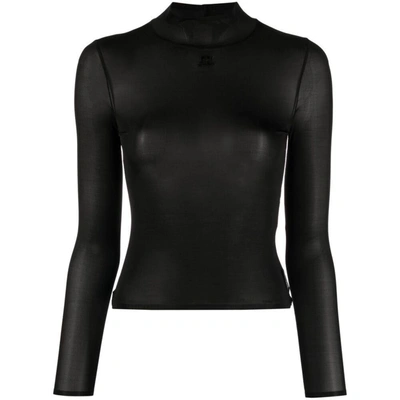 Courrèges See-through Fitted Top In Black