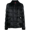 Fay Down Jacket With Corduroy Collar And Suede Trim In Black