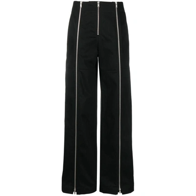 Jil Sander Zip-up Wide-leg Trousers In Black