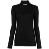 Jil Sander Funnel-neck Long-sleeve Top In Black
