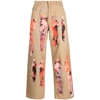 Kidsuper Graphic-print Cotton Straight-leg Jeans In Brown