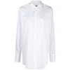 La Collection Button-up Virgin Wool Shirt In White