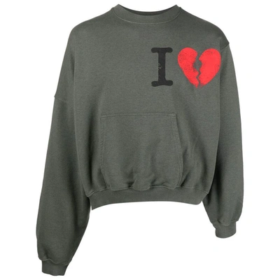 Magliano 3d Heart-print Cotton Sweatshirt In Grey