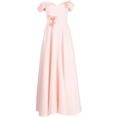 Marchesa Notte Duchess Satin-finish Ball Gown In Pink