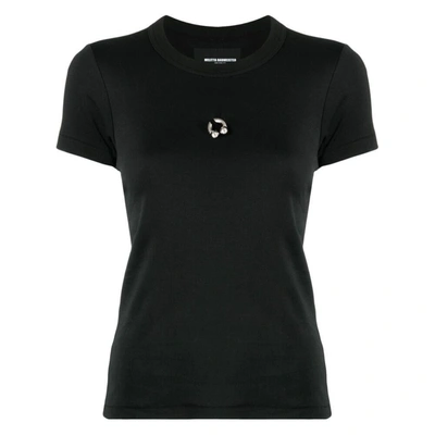 Melitta Baumeister Piercing-print Cotton T-shirt In Black