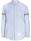 Thom Browne Button-down Clear Blue Shirt With Classic Collar In Blue