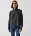 Michael Stars Frida Mock Neck Top In Charcoal