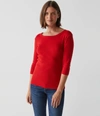Michael Stars Dot 3/4 Sleeve Tee In Kelly
