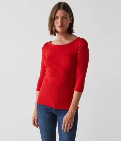 Michael Stars Dot 3/4 Sleeve Tee In Kelly