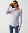 Michael Stars Regan Thermal Henley Tee In Purple