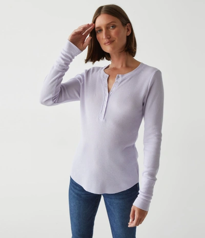 Michael Stars Regan Thermal Henley Tee In Amethyst