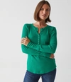 Michael Stars Regan Thermal Henley Tee In Beetle