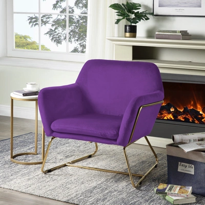 Simplie Fun Chair/accent Seating In Velvet In Purple