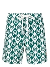 Moncler Monogram-print Swim Shorts In S80